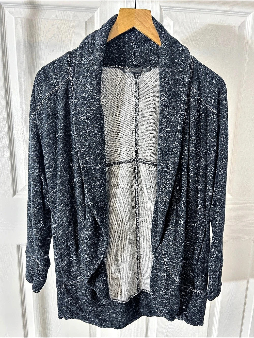 Armani Exchange Gray Draped Cardigan Like New